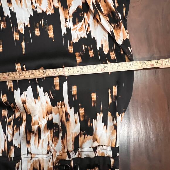 DEREK LAM BY DESIGN NATION Tunic Dress Drawstring Waist Black Beige/Tan Size XS - Picture 11 of 12